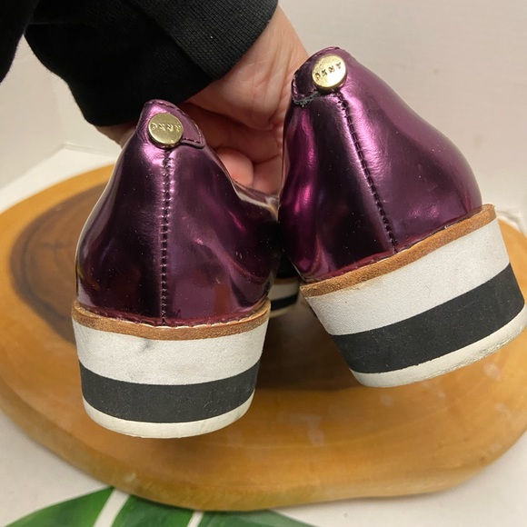 DKNY Metallic Pink Pointed Toe Loafers - Picture 7 of 8